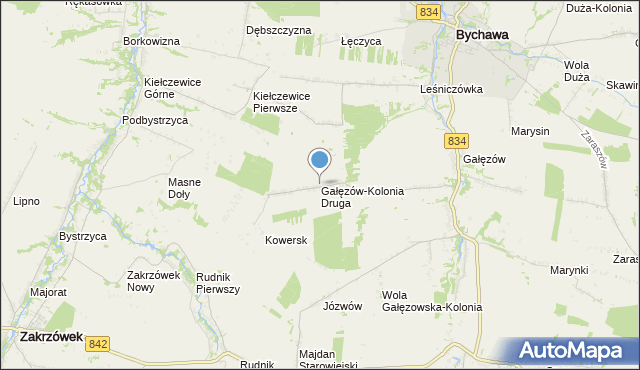 mapa Gałęzów-Kolonia Druga, Gałęzów-Kolonia Druga na mapie Targeo